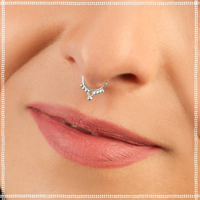 Buy Emma Nose Ring In 925 Oxidised Silver from Shaya by CaratLane